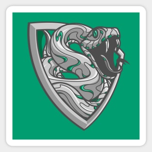 silver and emerald serpent shield of ambition Sticker